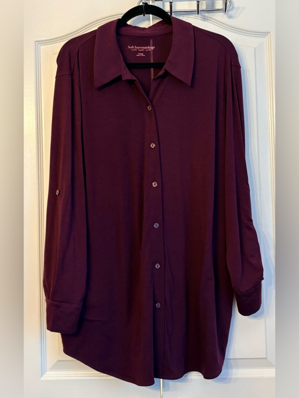 Soft Surroundings Women’s Blouse, burgundy, xl